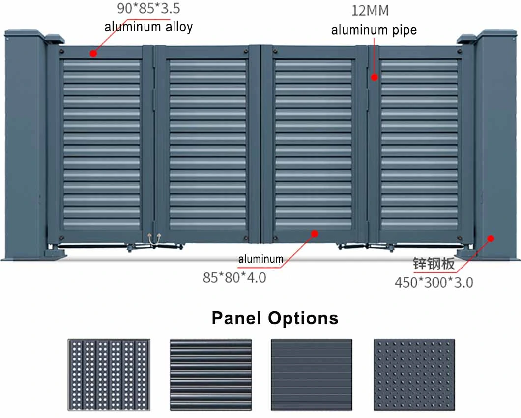 Electric Automatic Aluminium Metal Folding Sliding House Main Driveway Accordion Security Fence Entry Door Gate Factory Design Price