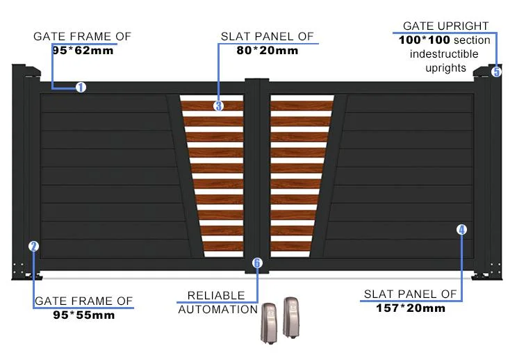 High Quality Villa Entrance Front Main Sliding Gate Design Manual Folding Gate Electric Boundary Wall Driveway Swing Gate