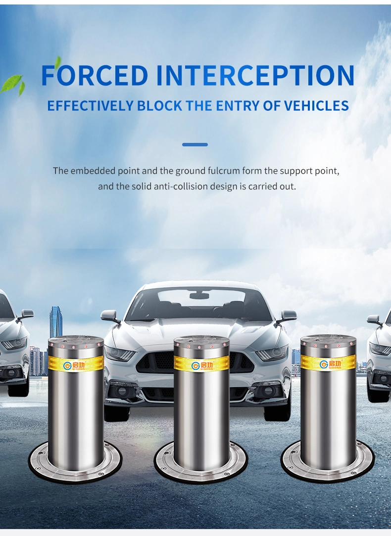 High Speed Fully Automatic Waterproof Stainless Traffic Road Rising Bollard for Intelligent Car Parking Management