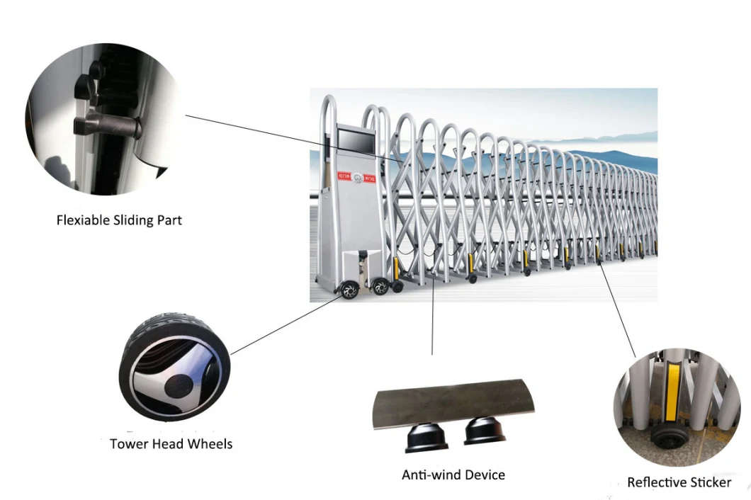 Electric Collapsible Aluminum Alloy Folding Gate